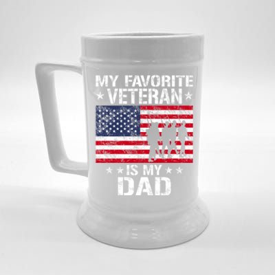 Father Veterans Day My Favorite Veteran Is My Dad Funny Gift Beer Stein