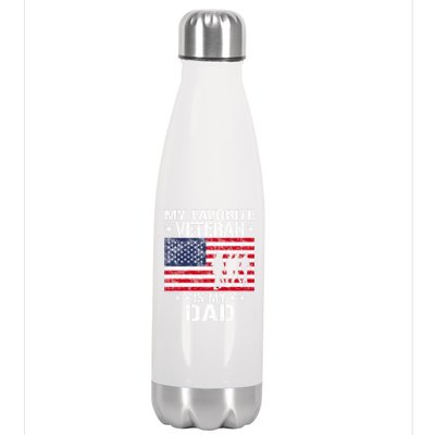 Father Veterans Day My Favorite Veteran Is My Dad Funny Gift Stainless Steel Insulated Water Bottle