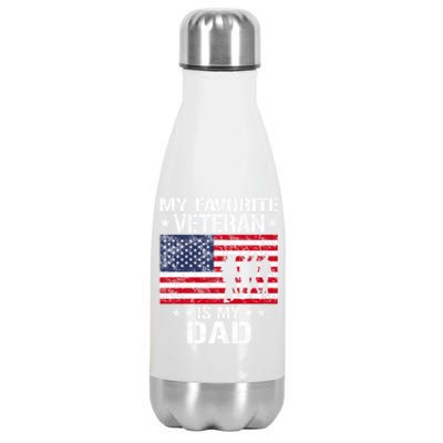 Father Veterans Day My Favorite Veteran Is My Dad Funny Gift Stainless Steel Insulated Water Bottle