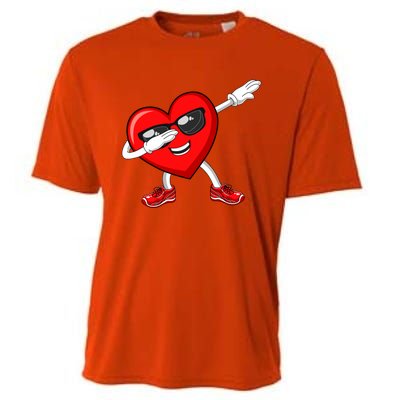 Funny Valentines Day Dabbing Heart Love Dab Dance Funny Gift Cooling Performance Crew T-Shirt