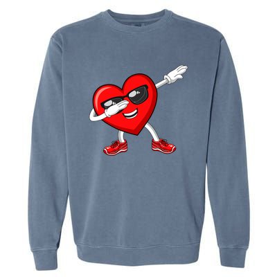 Funny Valentines Day Dabbing Heart Love Dab Dance Funny Gift Garment-Dyed Sweatshirt