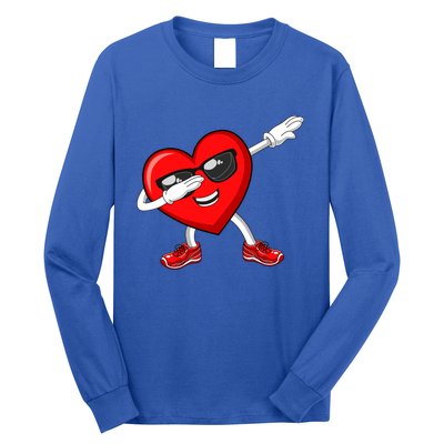 Funny Valentines Day Dabbing Heart Love Dab Dance Funny Gift Long Sleeve Shirt