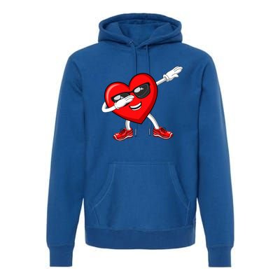 Funny Valentines Day Dabbing Heart Love Dab Dance Funny Gift Premium Hoodie