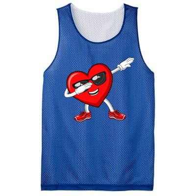 Funny Valentines Day Dabbing Heart Love Dab Dance Funny Gift Mesh Reversible Basketball Jersey Tank