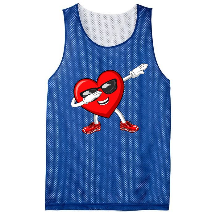 Funny Valentines Day Dabbing Heart Love Dab Dance Funny Gift Mesh Reversible Basketball Jersey Tank