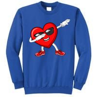 Funny Valentines Day Dabbing Heart Love Dab Dance Funny Gift Tall Sweatshirt