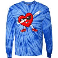 Funny Valentines Day Dabbing Heart Love Dab Dance Funny Gift Tie-Dye Long Sleeve Shirt