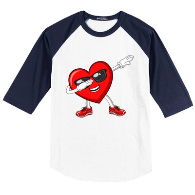 Funny Valentines Day Dabbing Heart Love Dab Dance Funny Gift Baseball Sleeve Shirt