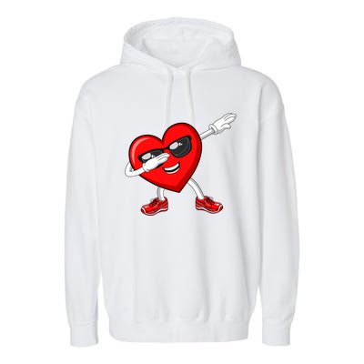 Funny Valentines Day Dabbing Heart Love Dab Dance Funny Gift Garment-Dyed Fleece Hoodie