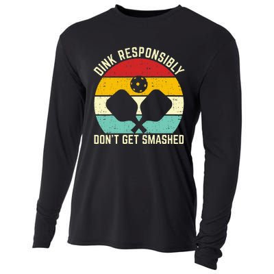 funny vintage dink responsibly don't get smashed pickleball Cooling Performance Long Sleeve Crew