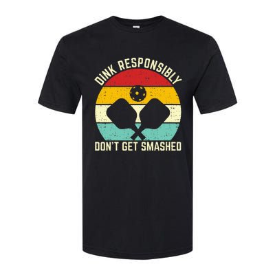 funny vintage dink responsibly don't get smashed pickleball Softstyle CVC T-Shirt