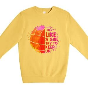 Funny Volleyball Design For  Girls Volleyball Player Premium Crewneck Sweatshirt