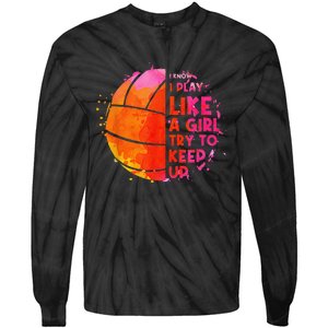 Funny Volleyball Design For  Girls Volleyball Player Tie-Dye Long Sleeve Shirt