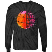 Funny Volleyball Design For  Girls Volleyball Player Tie-Dye Long Sleeve Shirt