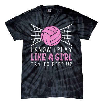 Funny Volleyball Design For  Girls Volleyball Player Tie-Dye T-Shirt