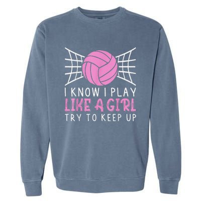 Funny Volleyball Design For  Girls Volleyball Player Garment-Dyed Sweatshirt