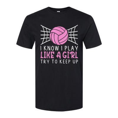 Funny Volleyball Design For  Girls Volleyball Player Softstyle CVC T-Shirt