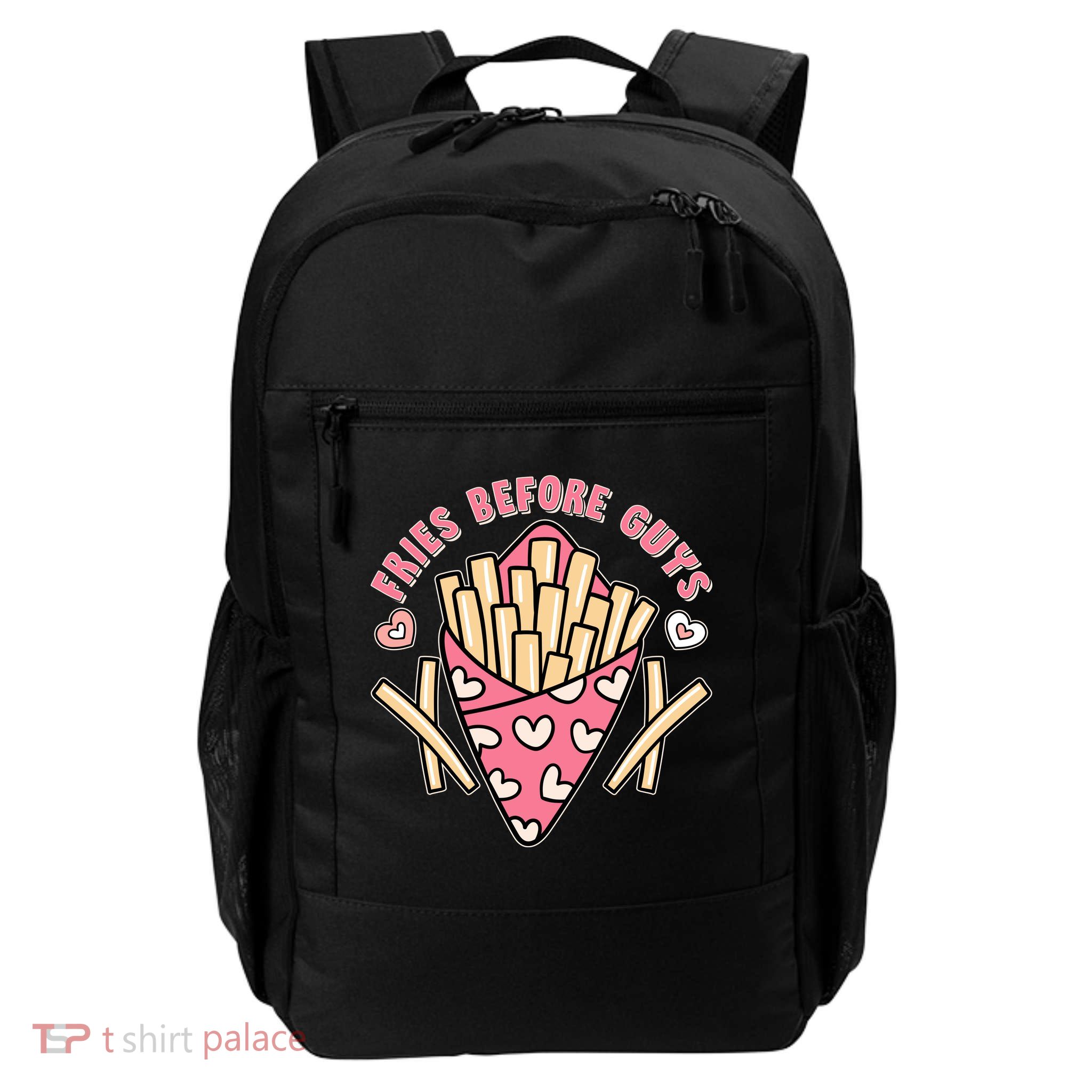 Funny Valentines Day Fries Before Guys French Fries Lover Daily Commute Backpack