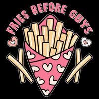 Funny Valentines Day Fries Before Guys French Fries Lover 16 in Basic Backpack