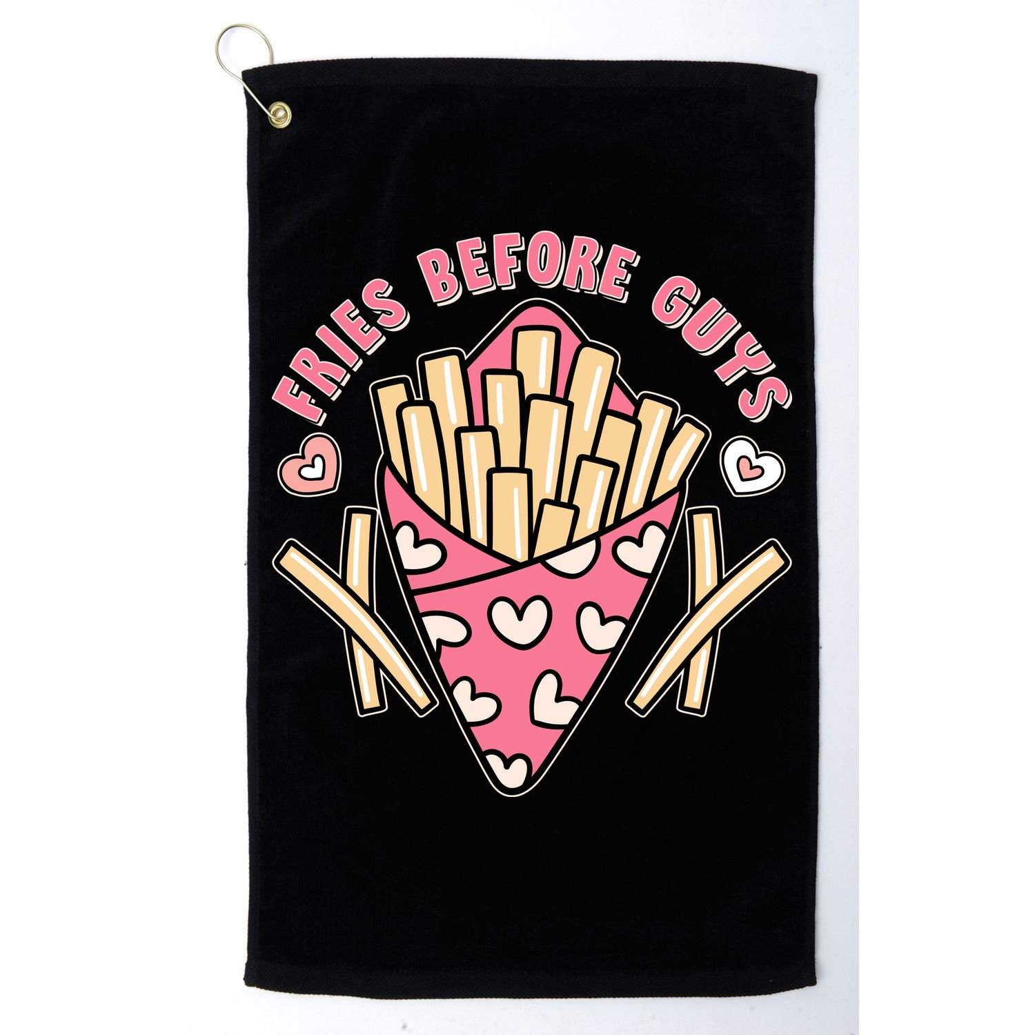 Funny Valentines Day Fries Before Guys French Fries Lover Golf Towel