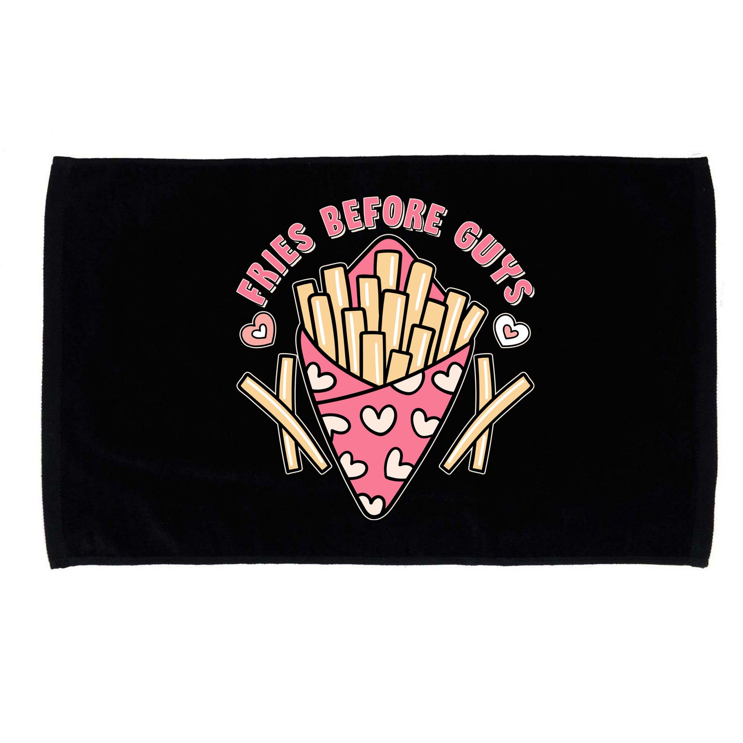 Funny Valentines Day Fries Before Guys French Fries Lover Microfiber Hand Towel