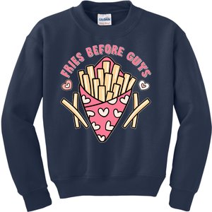 Funny Valentines Day Fries Before Guys French Fries Lover Kids Sweatshirt