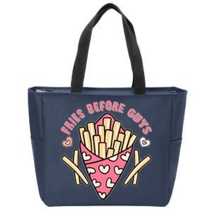 Funny Valentines Day Fries Before Guys French Fries Lover Zip Tote Bag