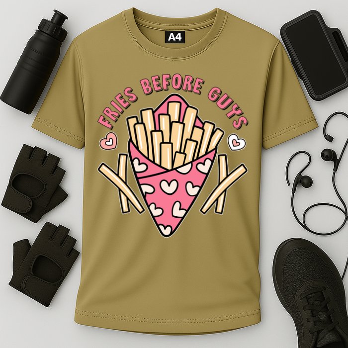 Funny Valentines Day Fries Before Guys French Fries Lover Cooling Performance Crew T-Shirt