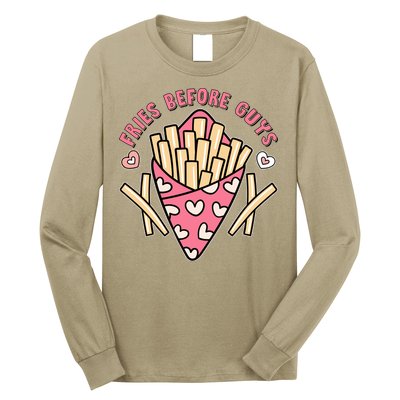 Funny Valentines Day Fries Before Guys French Fries Lover Long Sleeve Shirt