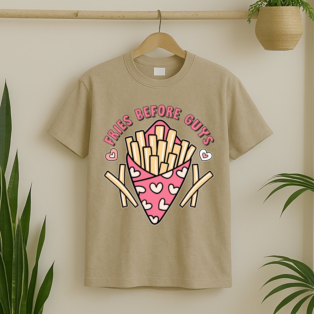 Funny Valentines Day Fries Before Guys French Fries Lover T-Shirt