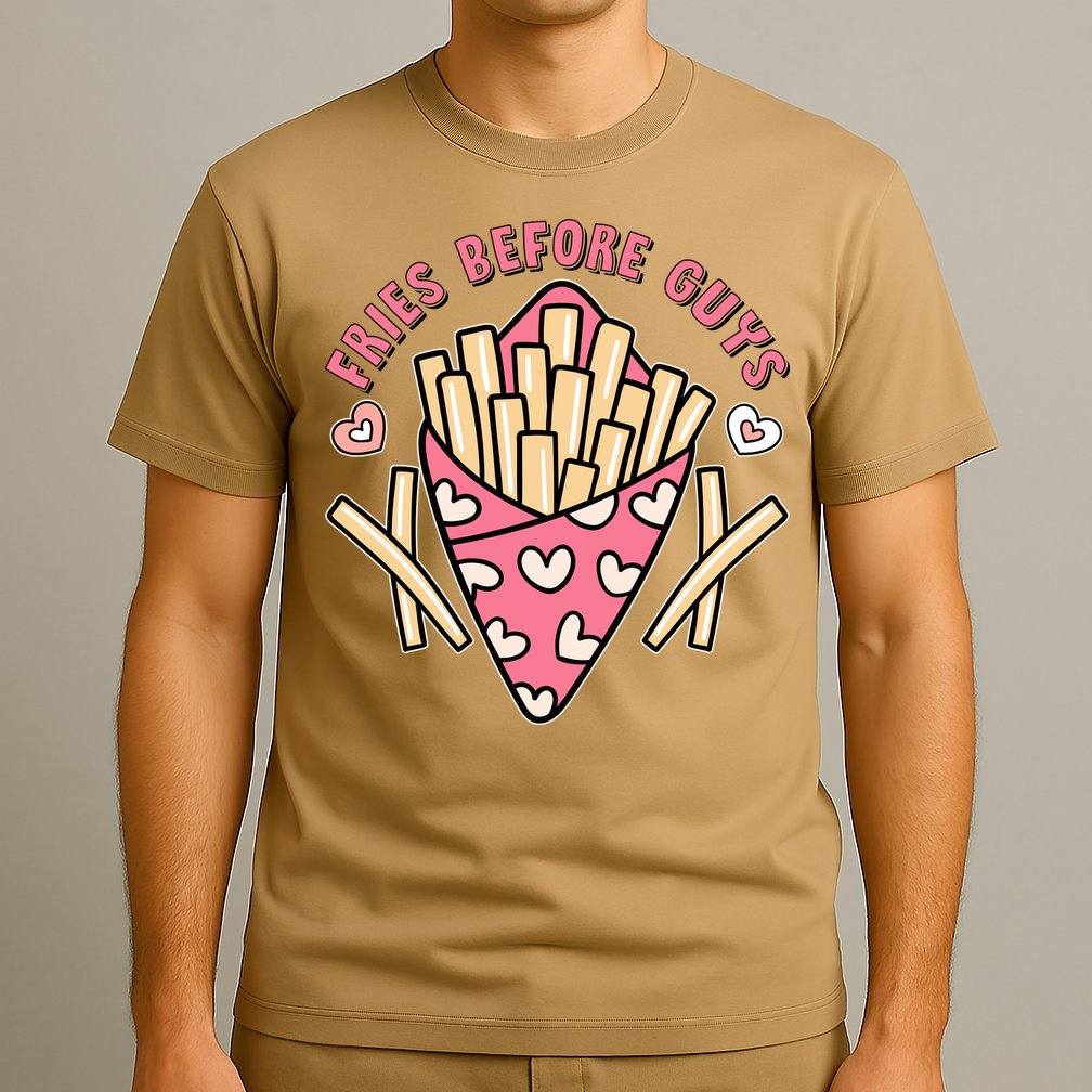 Funny Valentines Day Fries Before Guys French Fries Lover T-Shirt