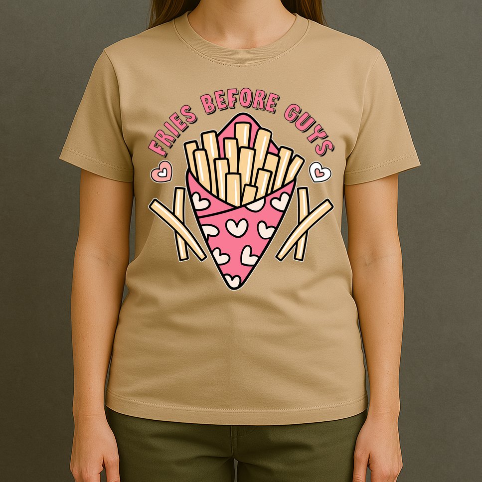 Funny Valentines Day Fries Before Guys French Fries Lover T-Shirt