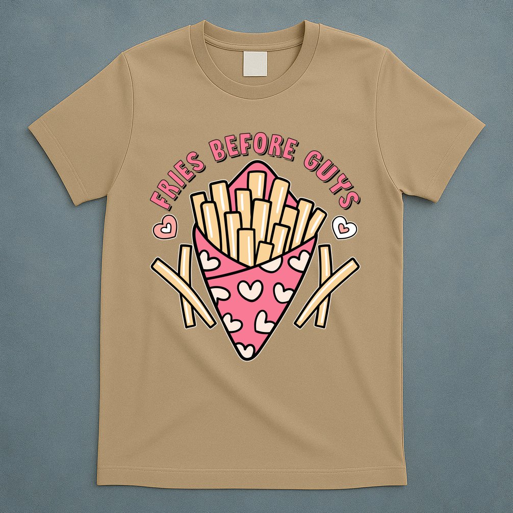 Funny Valentines Day Fries Before Guys French Fries Lover T-Shirt