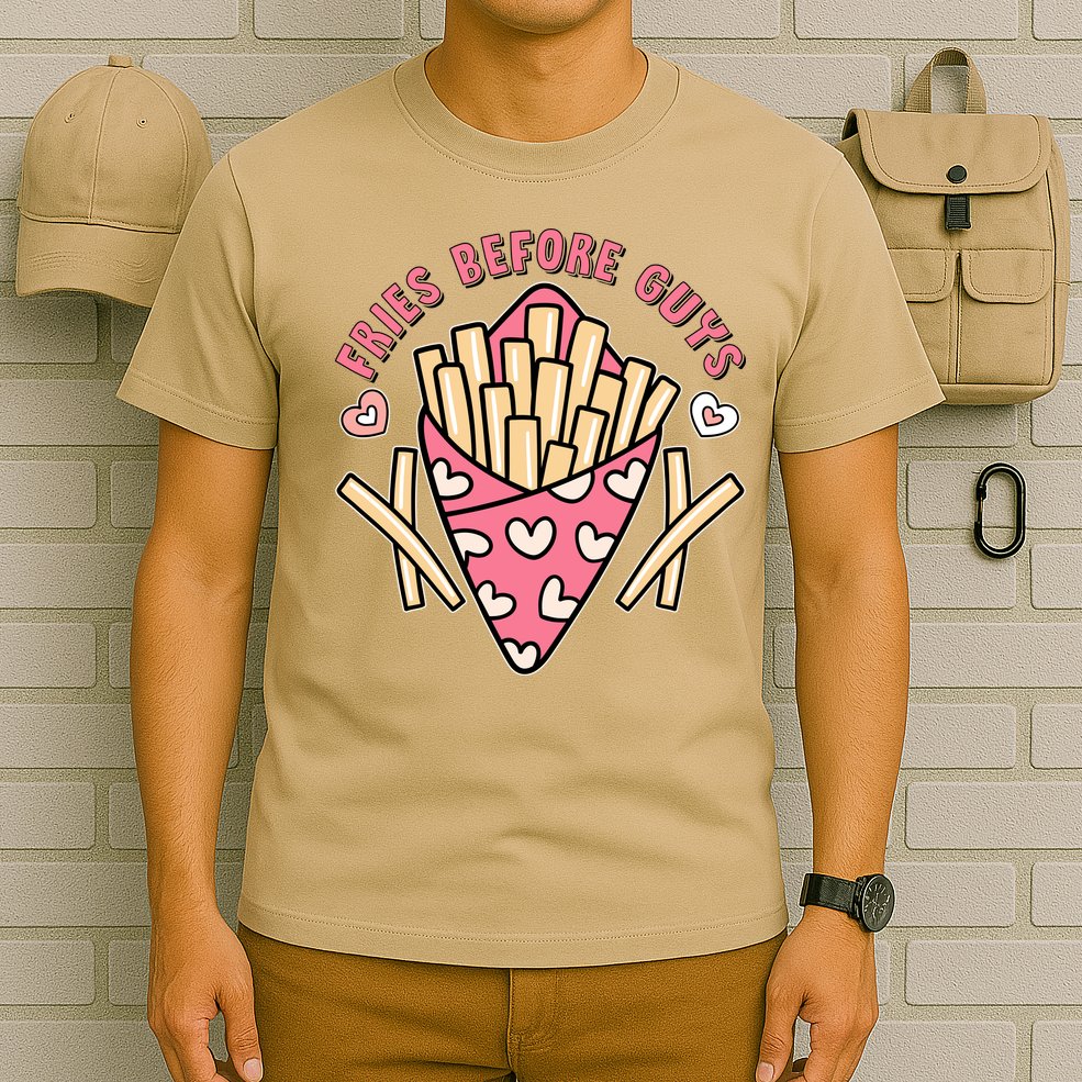 Funny Valentines Day Fries Before Guys French Fries Lover T-Shirt