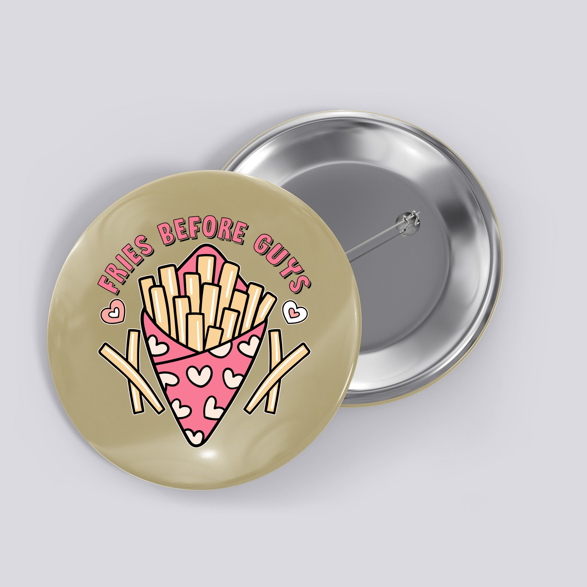 Funny Valentines Day Fries Before Guys French Fries Lover Button