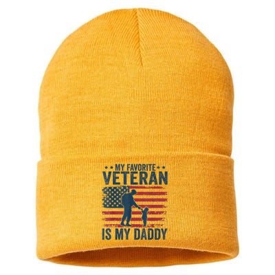 Father Veterans Day My Favorite Veteran Is My Daddy Sustainable Knit Beanie