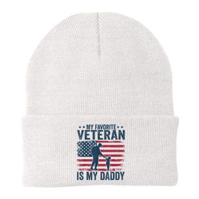 Father Veterans Day My Favorite Veteran Is My Daddy Knit Cap Winter Beanie