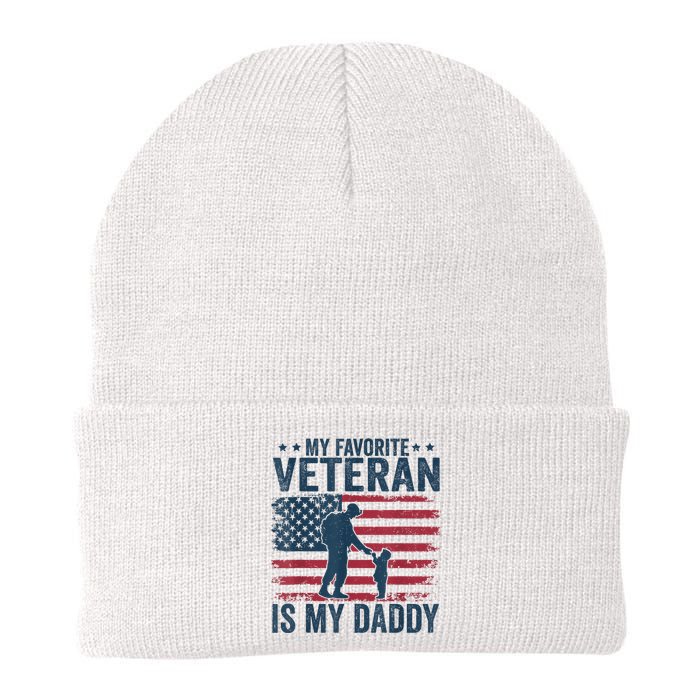 Father Veterans Day My Favorite Veteran Is My Daddy Knit Cap Winter Beanie