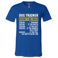 Funny Vintage Dog Trainer Training Hourly Rate Cute Gift V-Neck T-Shirt