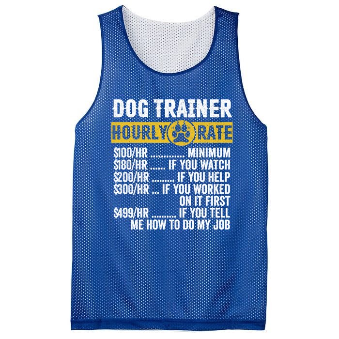 Funny Vintage Dog Trainer Training Hourly Rate Cute Gift Mesh Reversible Basketball Jersey Tank