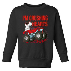 Funny Valentines Day Gifts Dino Trex Monster Truck Toddler Sweatshirt