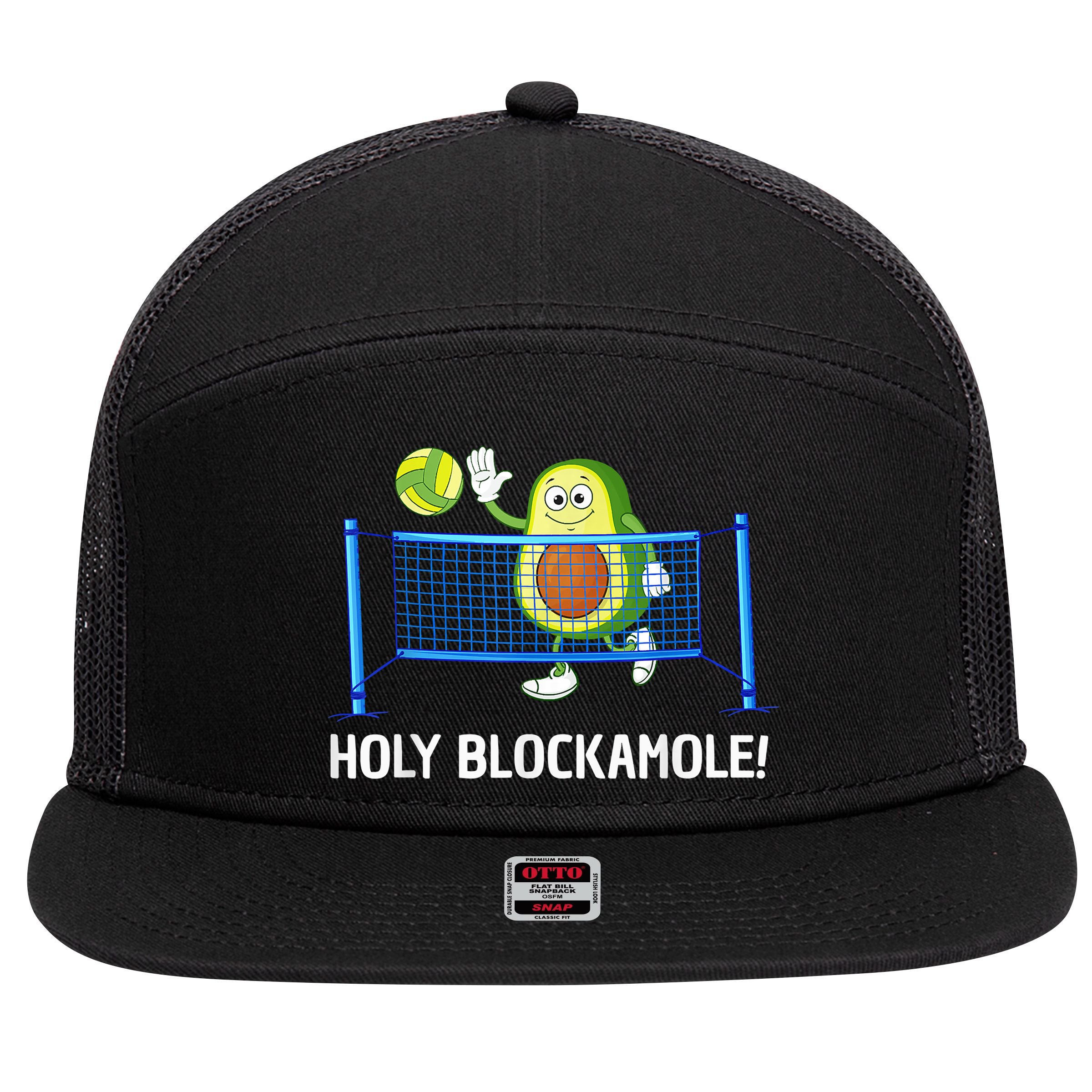 Funny Volleyball Design Volleyball Players 7 Panel Mesh Trucker Snapback Hat
