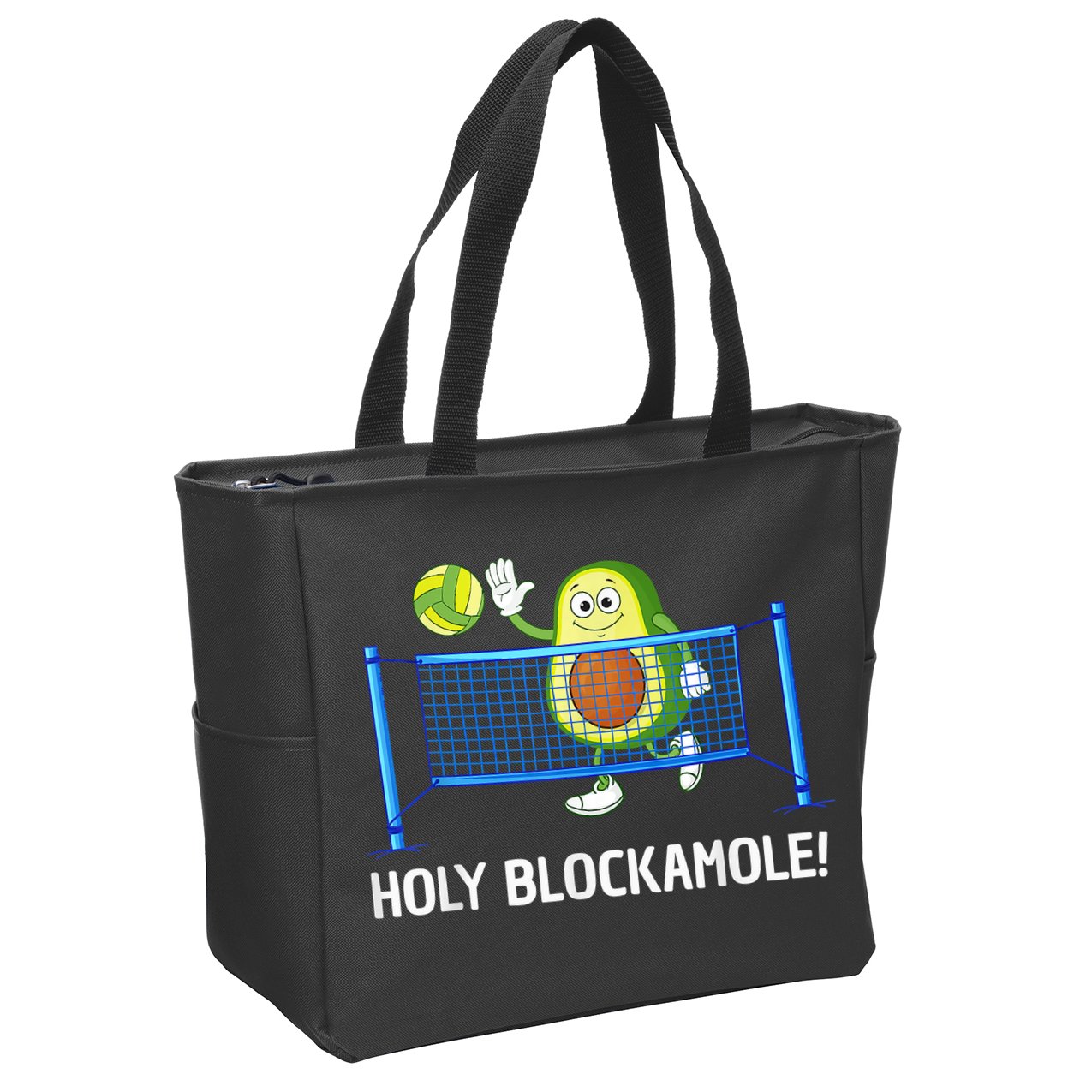 Funny Volleyball Design Volleyball Players Zip Tote Bag
