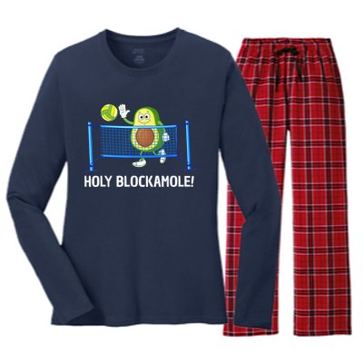 Funny Volleyball Design Volleyball Players Women's Long Sleeve Flannel Pajama Set 