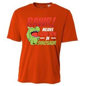 Funny Valentines Day Gift Rawr Means I Love You In Dinosaur Cute Gift Cooling Performance Crew T-Shirt