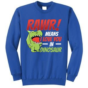 Funny Valentines Day Gift Rawr Means I Love You In Dinosaur Cute Gift Sweatshirt