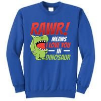 Funny Valentines Day Gift Rawr Means I Love You In Dinosaur Cute Gift Sweatshirt