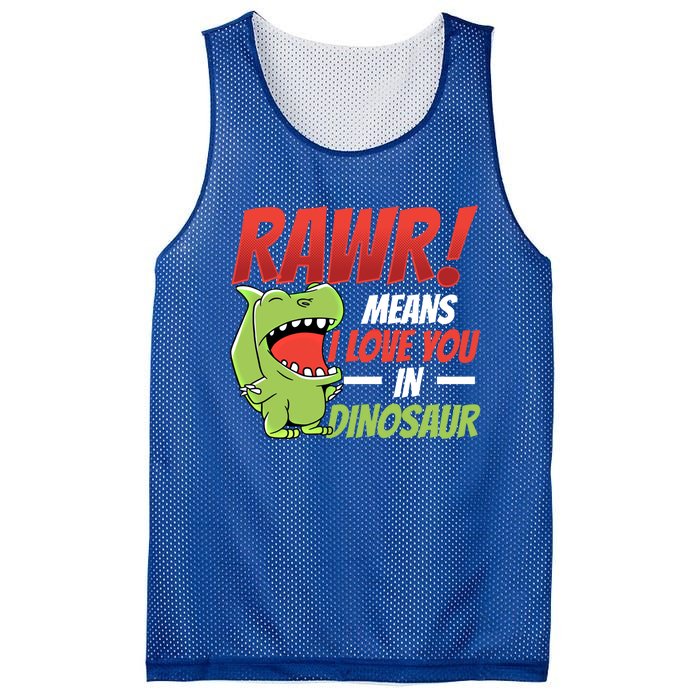 Funny Valentines Day Gift Rawr Means I Love You In Dinosaur Cute Gift Mesh Reversible Basketball Jersey Tank