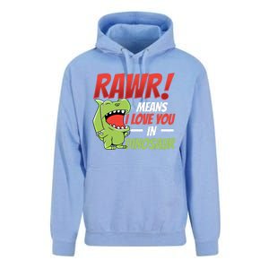 Funny Valentines Day Gift Rawr Means I Love You In Dinosaur Cute Gift Unisex Surf Hoodie