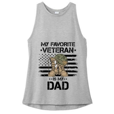 Father Veterans Day My Favorite Veteran Is My Dad For Ladies PosiCharge Tri-Blend Wicking Tank
